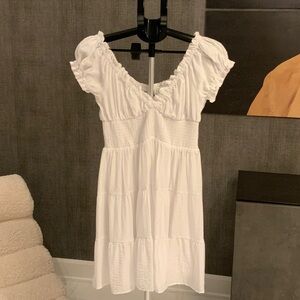 Dynamite White Ruffled Mini Dress M